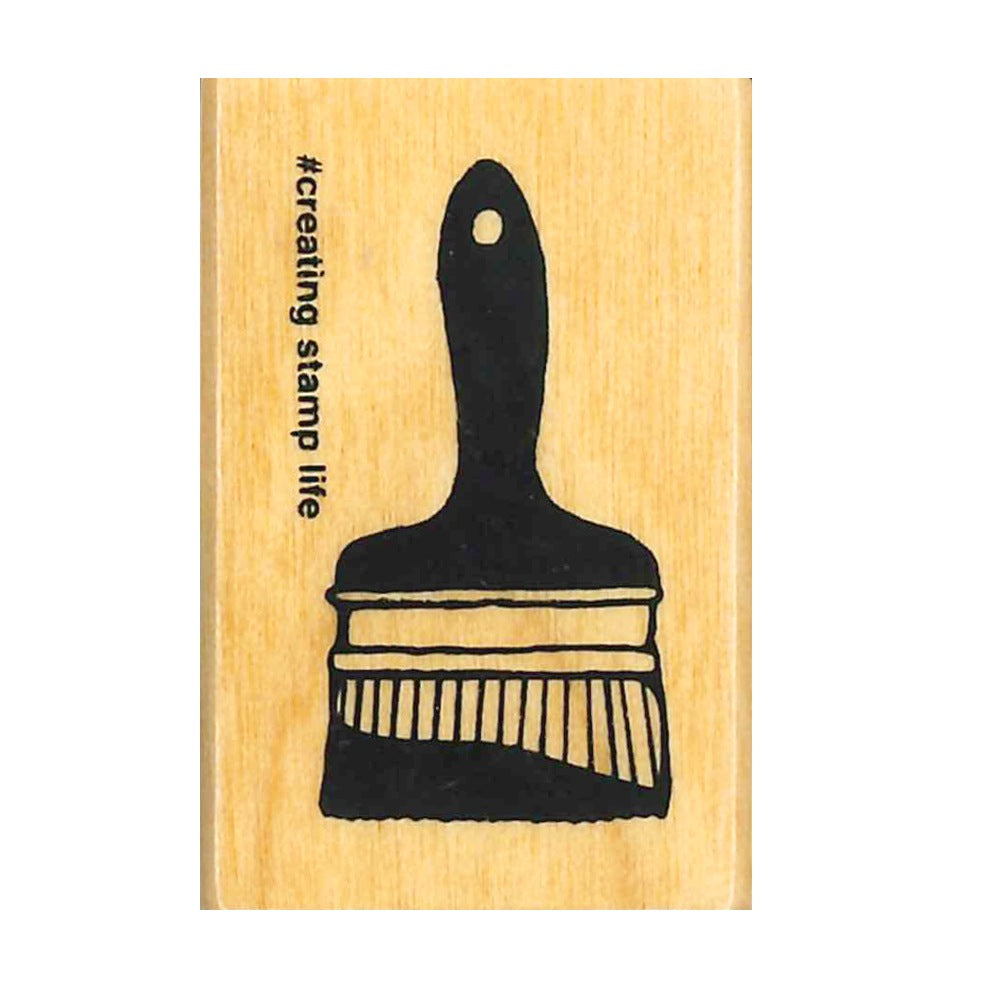 Brush, "I Love Stamp" Wooden Rubber Stamp
