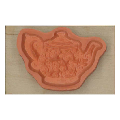 Tea Pot, "I Love Stamp" Wooden Rubber Stamp