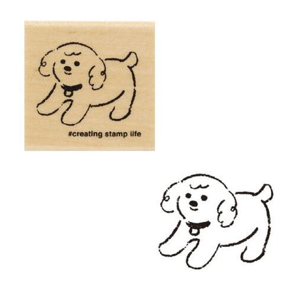 Poodle, "I Love Stamp" Wooden Rubber Stamp