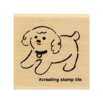 Poodle, "I Love Stamp" Wooden Rubber Stamp