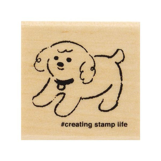 Poodle, "I Love Stamp" Wooden Rubber Stamp