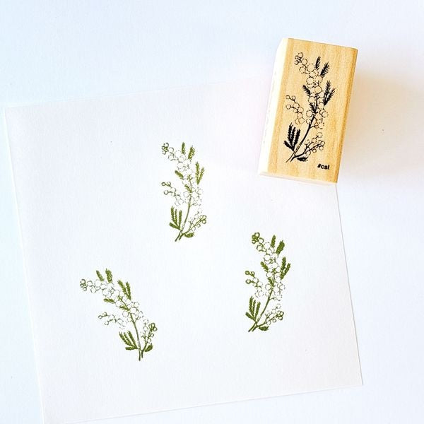 Mimosa, "I Love Stamp" Wooden Rubber Stamp