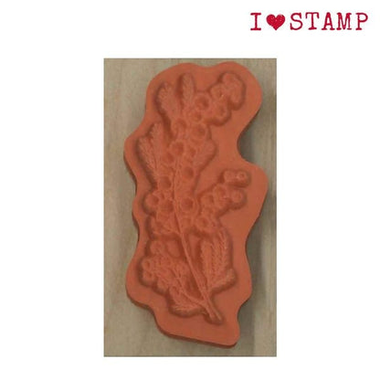 Mimosa, "I Love Stamp" Wooden Rubber Stamp