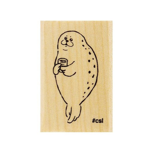 喫茶海豹｜"I Love Stamp"｜木頭印章