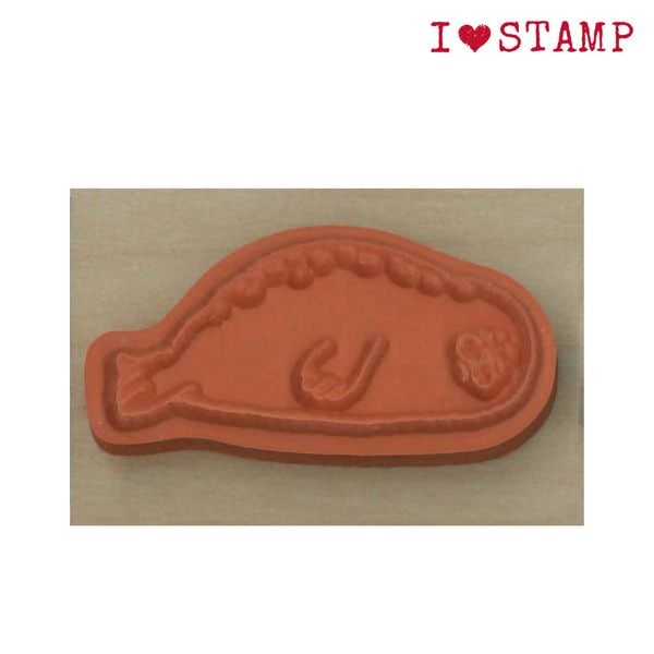 Sunbathing Seal, "I Love Stamp" Wooden Rubber Stamp