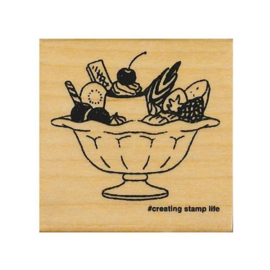 Pudding à la Mode, "I Love Stamp" Wooden Rubber Stamp