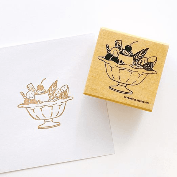 Pudding à la Mode, "I Love Stamp" Wooden Rubber Stamp