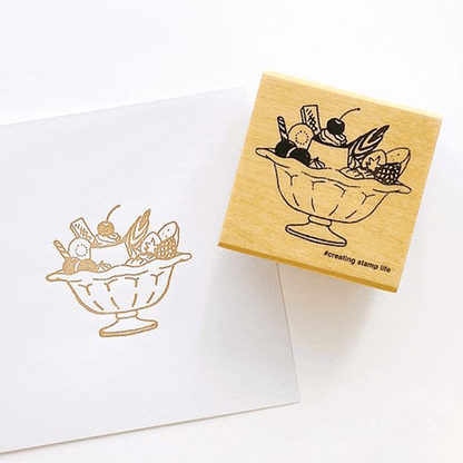 Pudding à la Mode, "I Love Stamp" Wooden Rubber Stamp