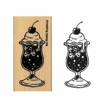 Cream Soda (L), "I Love Stamp" Wooden Rubber Stamp