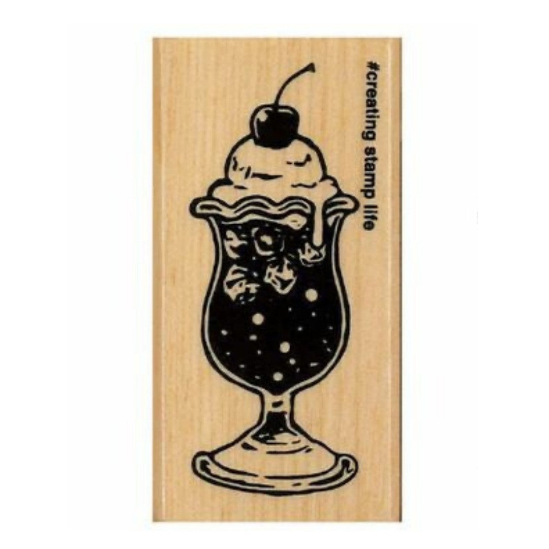 Cream Soda (L), "I Love Stamp" Wooden Rubber Stamp