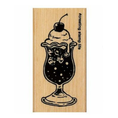 Cream Soda (L), "I Love Stamp" Wooden Rubber Stamp