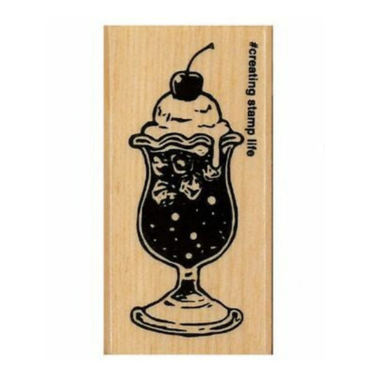 Cream Soda (L), "I Love Stamp" Wooden Rubber Stamp