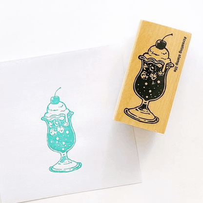 Cream Soda (L), "I Love Stamp" Wooden Rubber Stamp