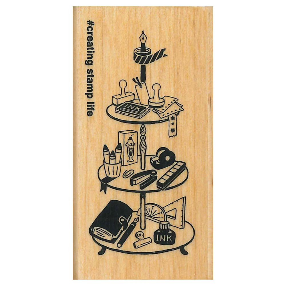 Afternoon Stationery, "I Love Stamp" Wooden Rubber Stamp