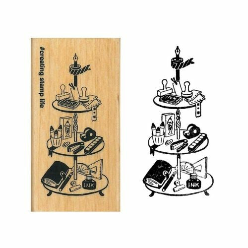 Afternoon Stationery, "I Love Stamp" Wooden Rubber Stamp
