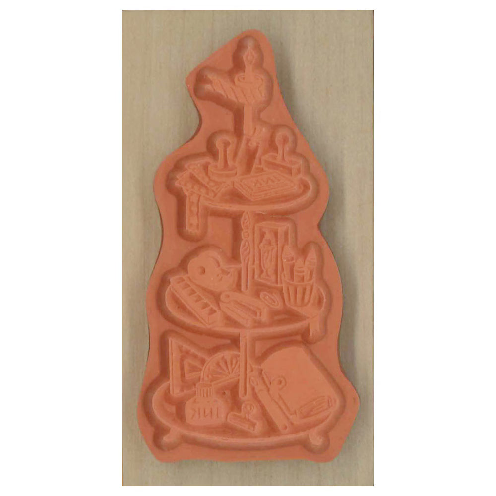 Afternoon Stationery, "I Love Stamp" Wooden Rubber Stamp