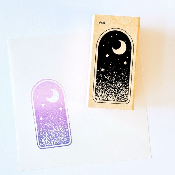 月夜的天空｜”I Love Stamp” 木頭印章