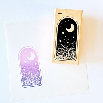 月夜的天空｜”I Love Stamp” 木頭印章