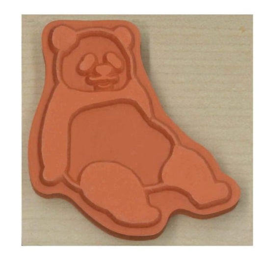 Resting Panda, "I Love Stamp" Wooden Rubber Stamp