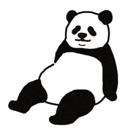 Resting Panda, "I Love Stamp" Wooden Rubber Stamp