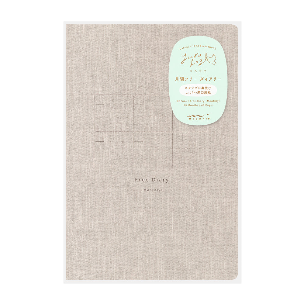 Free Diary Monthly, Yuru Log Notebook B6