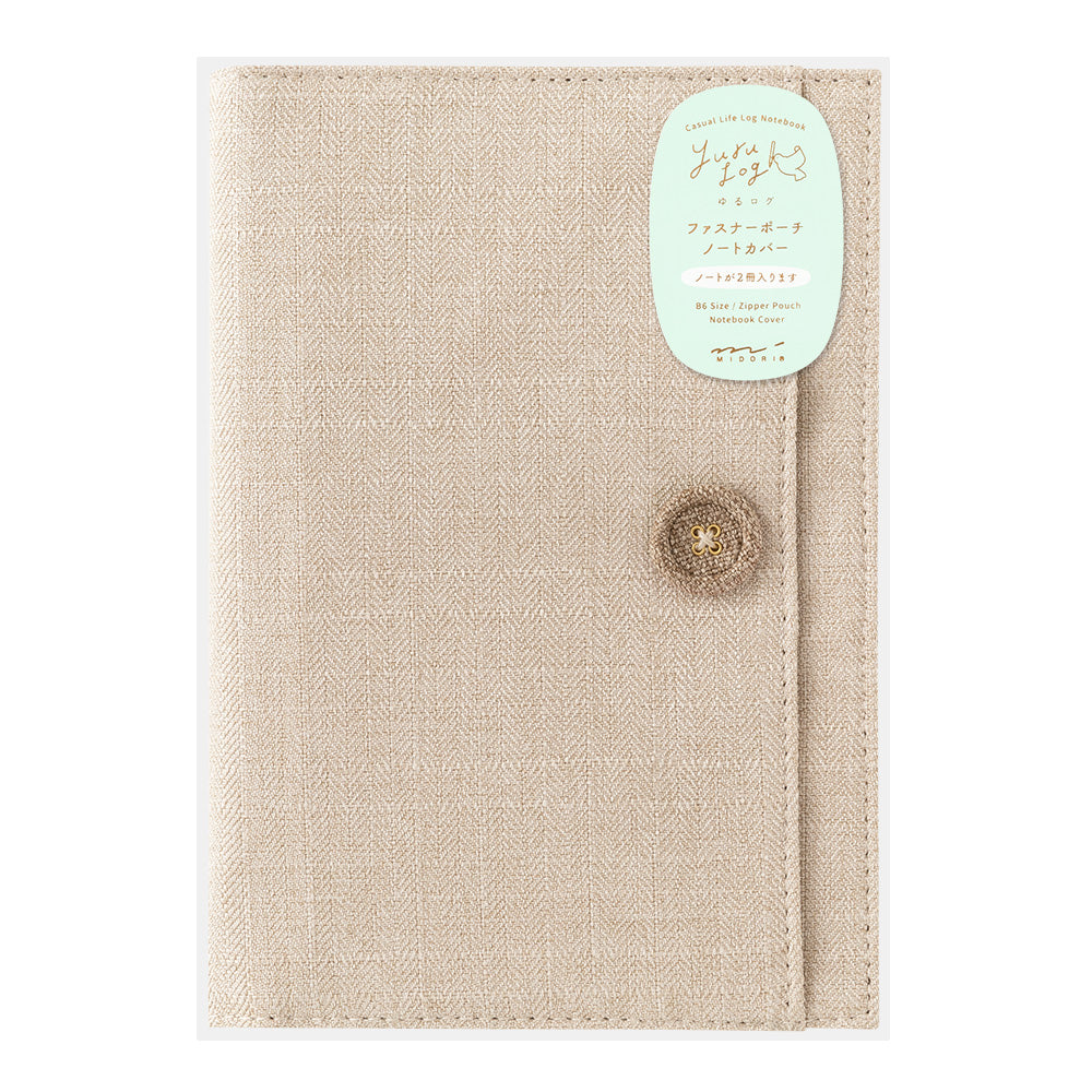 Beige Cloth Notebook Cover B6, Yuru Log