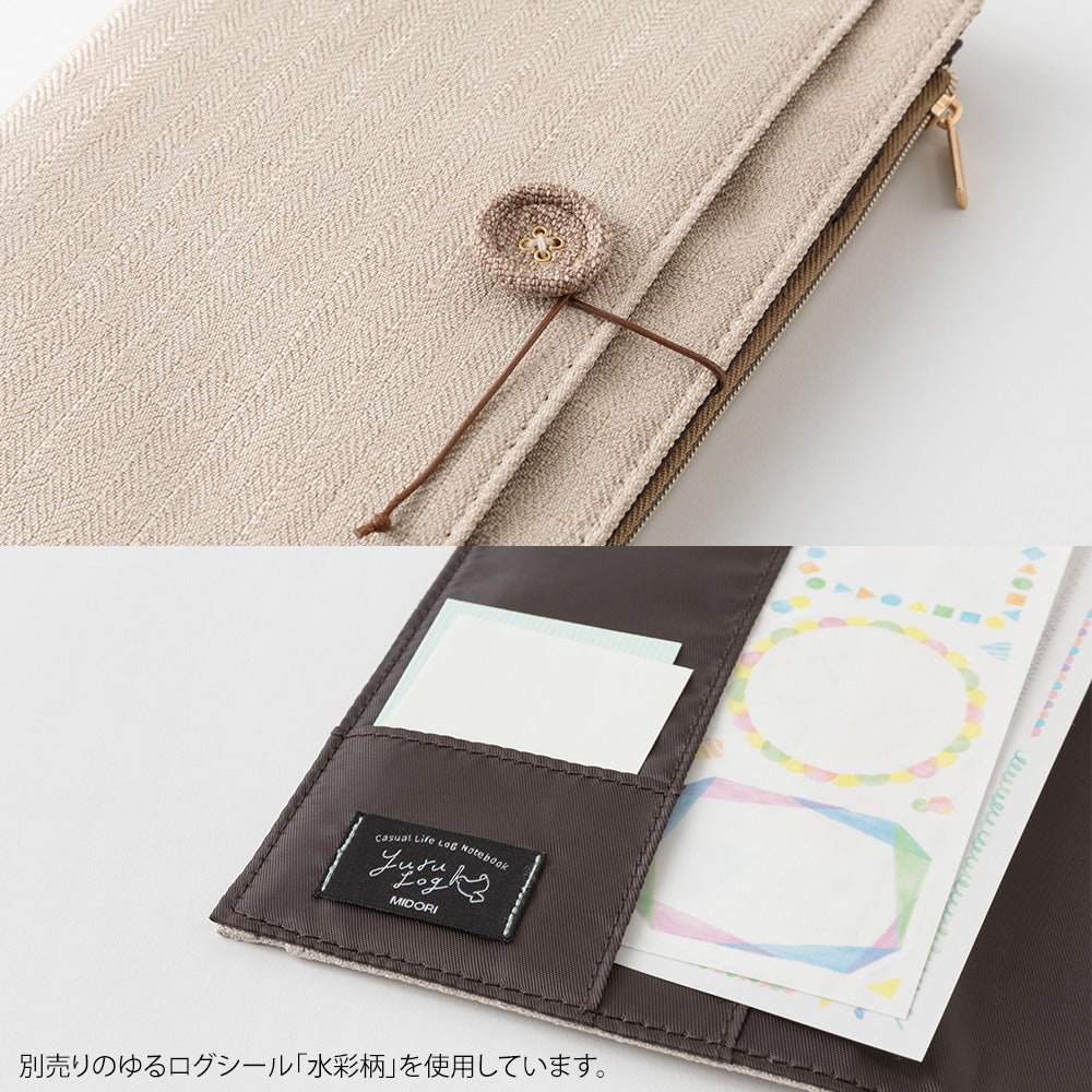 Beige Cloth Notebook Cover B6, Yuru Log