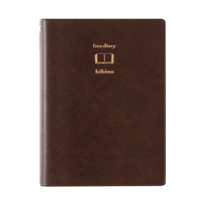 *Pre-Order* hibino Free Diary, A6, Brown Colour