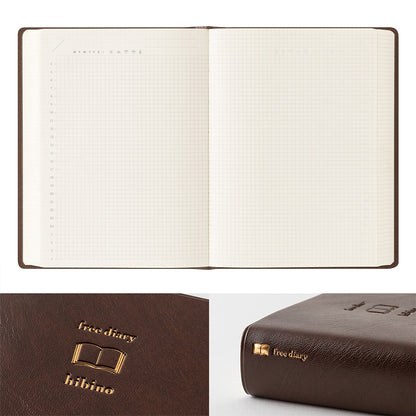 *Pre-Order* hibino Free Diary, A6, Brown Colour