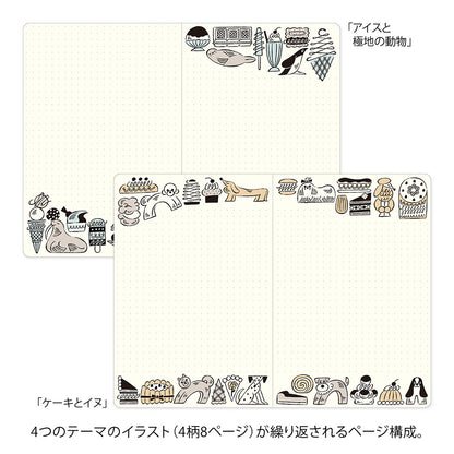 Sweets & Animals, Yuru Log Notebook B6