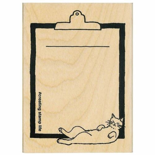 Kodomo no Kao, Binder Cat, "I Love Stamp" Wooden Rubber Stamp