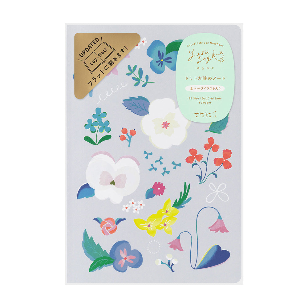Floral, Yuru Log Notebook B6
