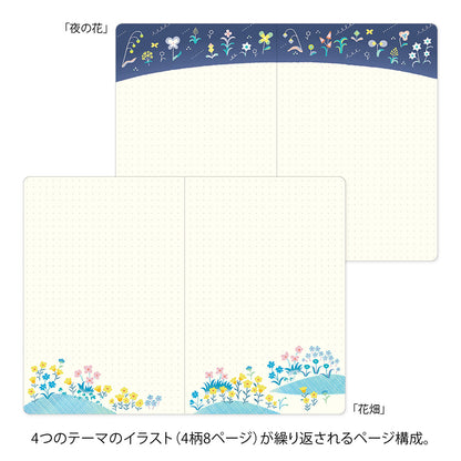 Floral, Yuru Log Notebook B6