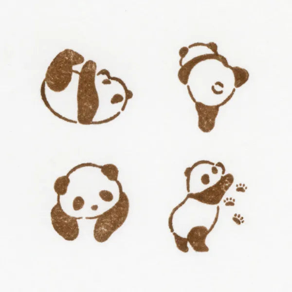 Panda, Mischief in Margin Space, Wooden Rubber Stamp