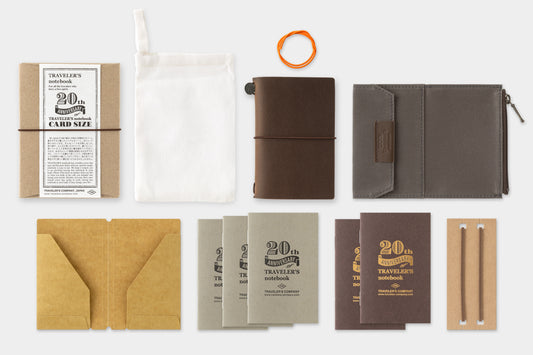 *Pre-Order* TRAVELER'S notebook, Card Size 20th Anniversary Set Brown