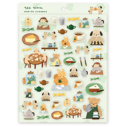 Tea Time, Sticker by Mariko Fukuoka, Hyogensha cozyca products