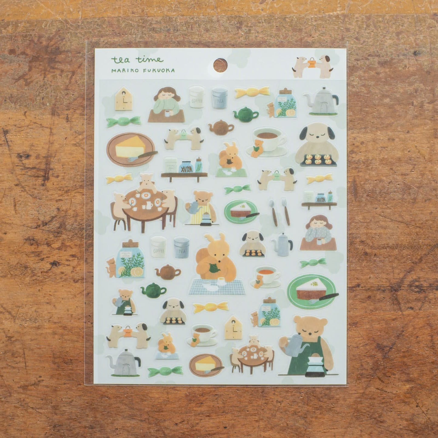Tea Time, Sticker by Mariko Fukuoka, Hyogensha cozyca products
