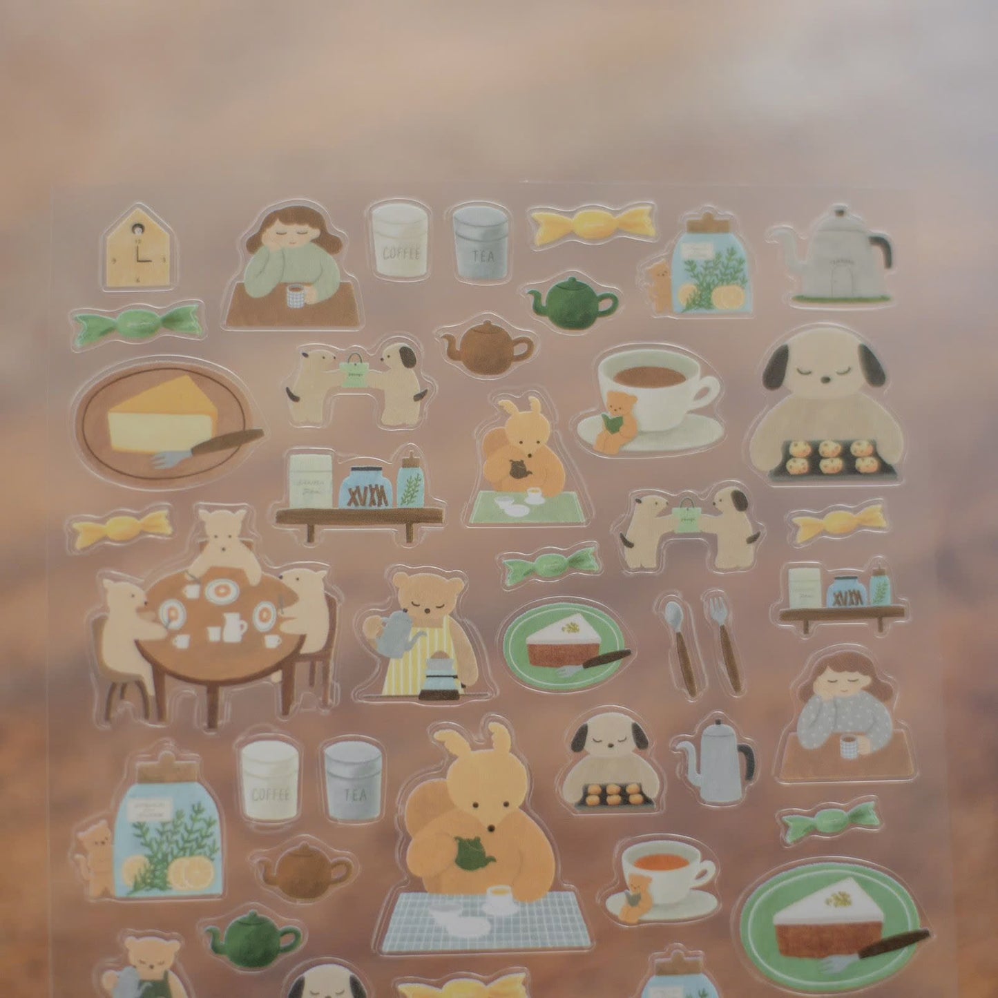 Tea Time, Sticker by Mariko Fukuoka, Hyogensha cozyca products