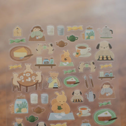 Tea Time, Sticker by Mariko Fukuoka, Hyogensha cozyca products