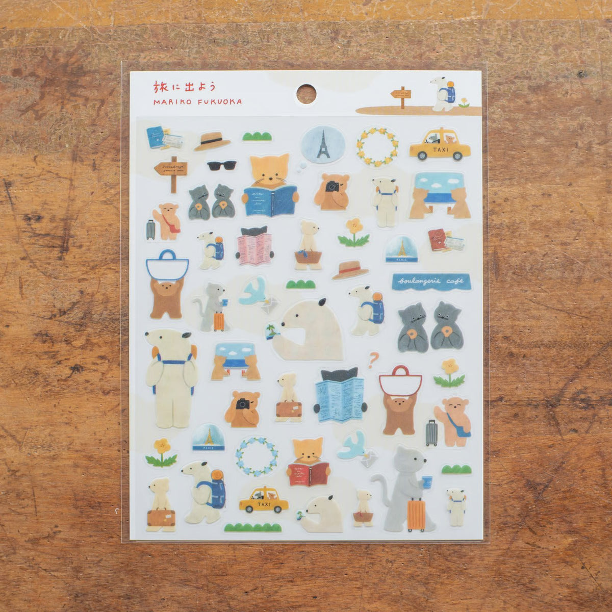 Let's go Travel, Sticker by Mariko Fukuoka, Hyogensha cozyca products
