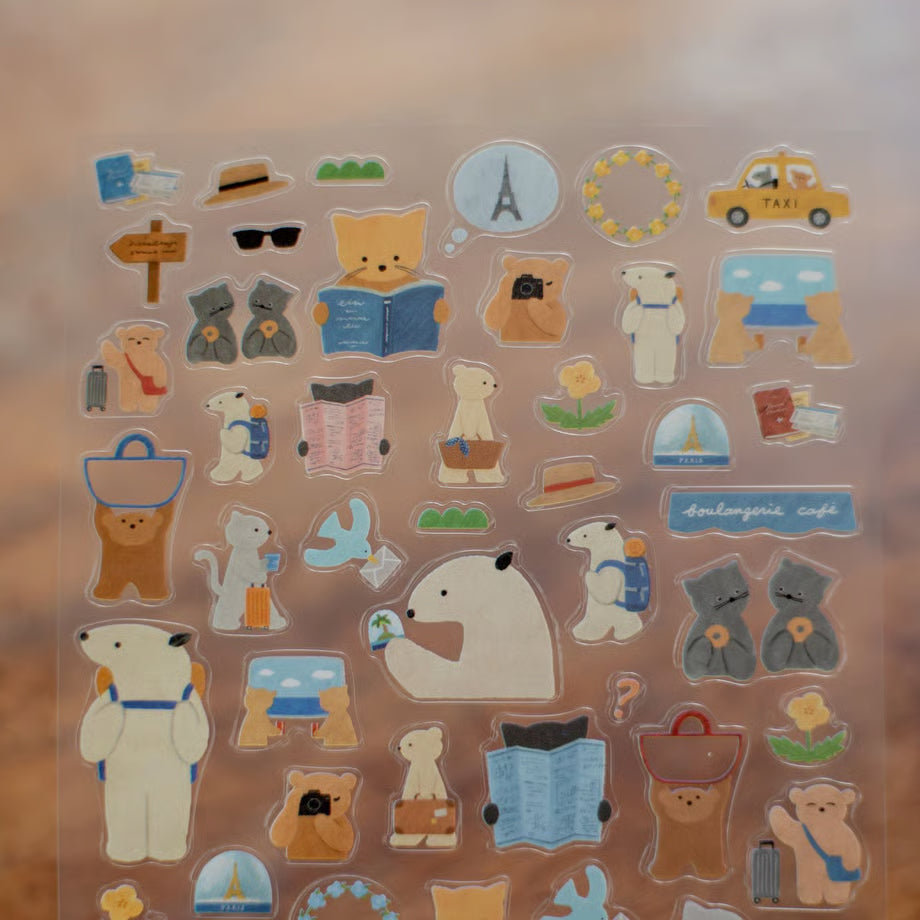 Let's go Travel, Sticker by Mariko Fukuoka, Hyogensha cozyca products