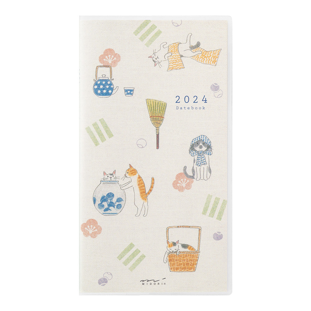 midori, 2024 Pocket Diary, Slim, Cat