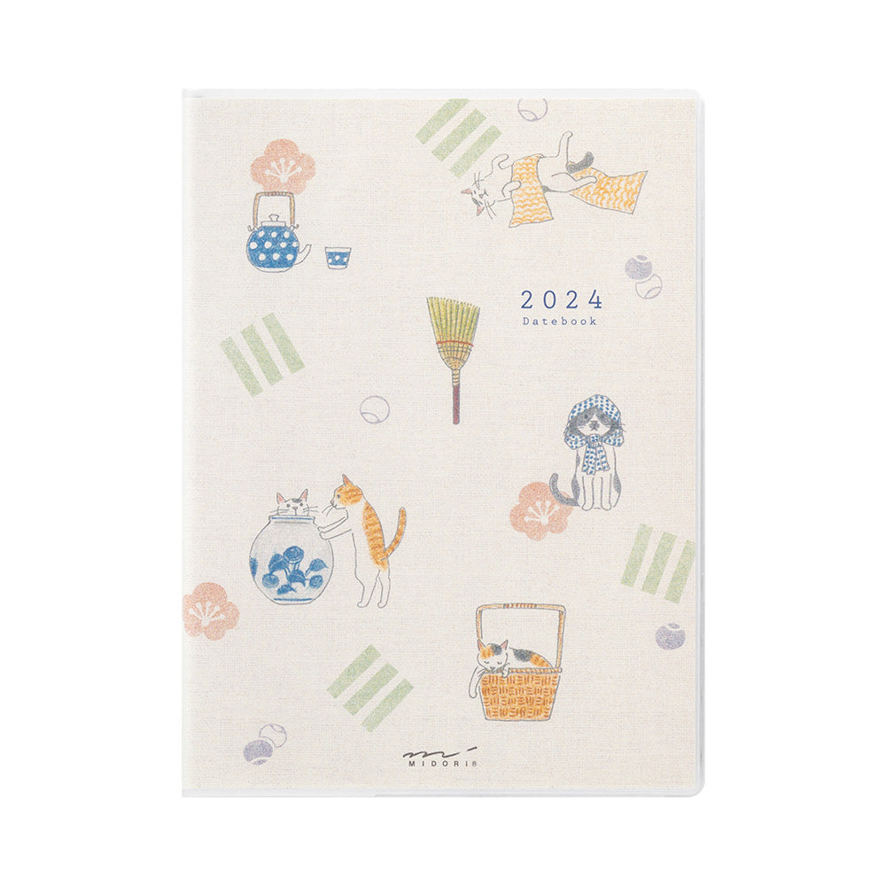 **Pre-Order** midori, 2024 Pocket Diary, A6, Cat