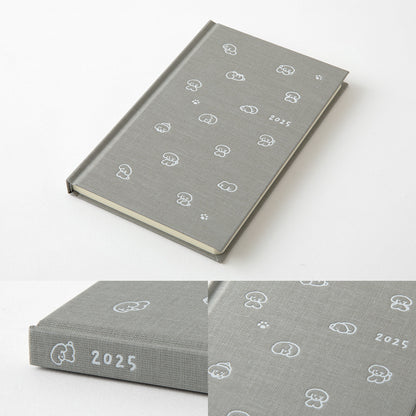 midori, 2025 Diary Book Type, Dog Grey, B6 Variant