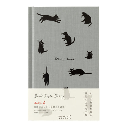 2026 Diary Book Type, Cat Grey, B6 Variant