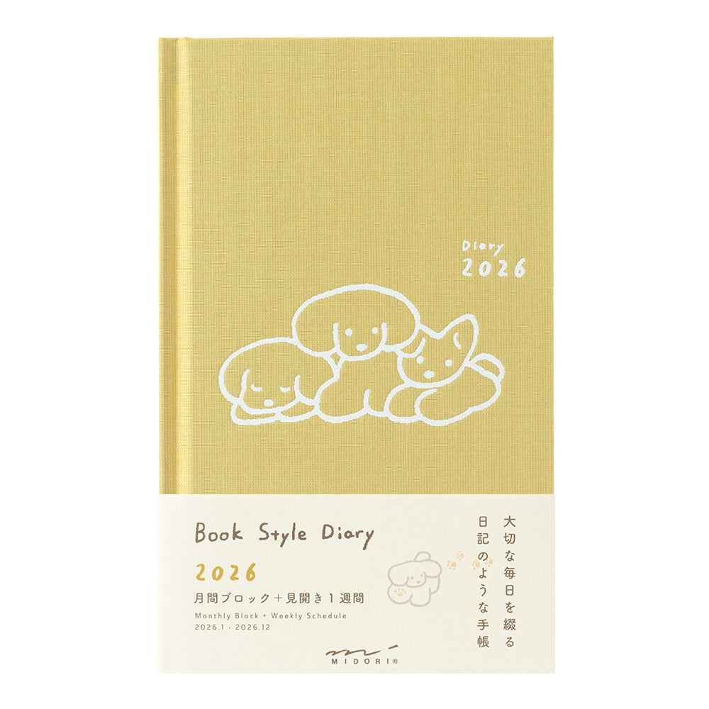 2026 Diary Book Type, Dog Yellow, B6 Variant