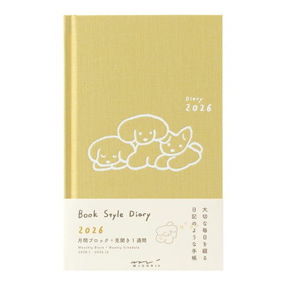 2026 Diary Book Type, Dog Yellow, B6 Variant