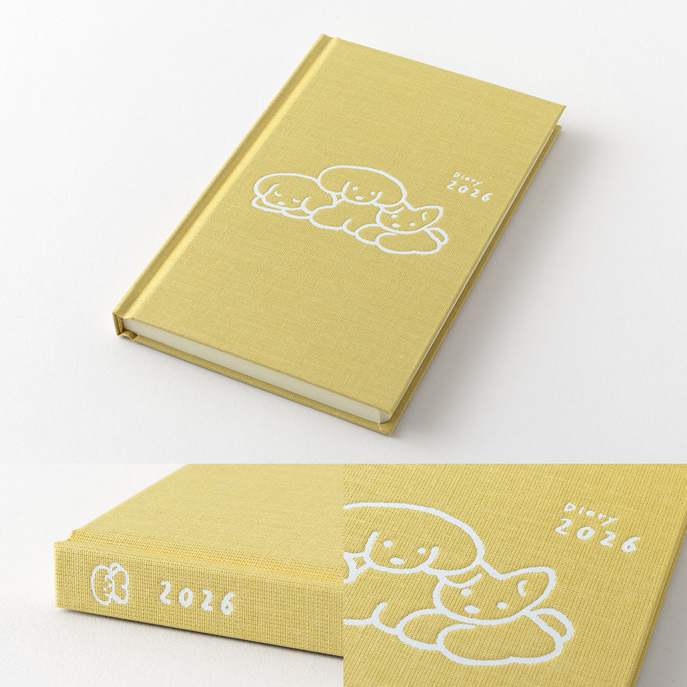 2026 Diary Book Type, Dog Yellow, B6 Variant