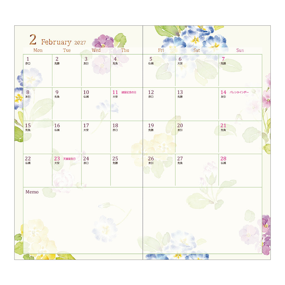 [Pre-Order] 2027 Pocket Diary, Flower, Slim