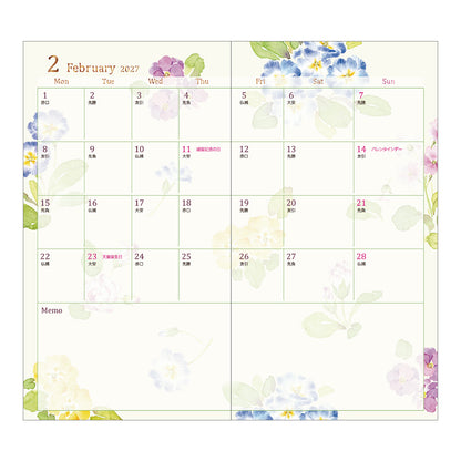 [Pre-Order] 2027 Pocket Diary, Flower, Slim